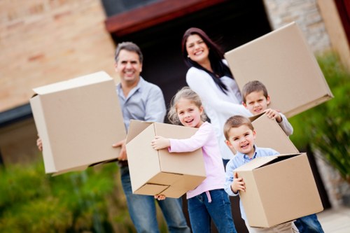 Packed household belongings ready for storage