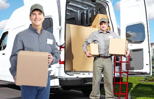 Furniture and boxes loaded for storage transport